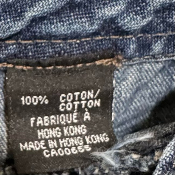 Vintage Early 90s Contrast Denim Maxi Pencil Skirt Back Slit Pockets Size 11 EUC - Picture 5 of 7